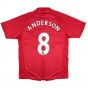 Manchester United 2007-09 Home Shirt (S) Anderson #8 (Very Good)
