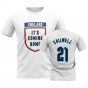 England Its Coming Home T-Shirt (Chilwell 21) - White