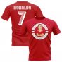 Cristiano Ronaldo Man United Illustration T-Shirt (Red)
