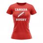 Canada Rugby Ball T-Shirt (Red) - Ladies