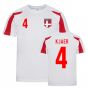 Simon Kjaer Denmark Sports Training Jersey (White-Red)