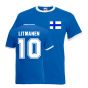 Jari Litmanen Finland Ringer Tee (blue)