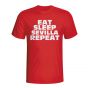 Eat Sleep Sevilla Repeat T-shirt (red)