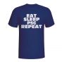 Eat Sleep Psg Repeat T-shirt (navy) - Kids