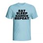 Eat Sleep Hamsik Repeat T-shirt (sky Blue)