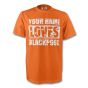 Your Name Loves Blackpool T-shirt (orange)