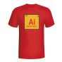 Andres Iniesta Spain Periodic Table T-shirt (red)