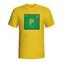 Pele Brazil Periodic Table T-shirt (yellow)