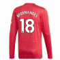 2020-2021 Man Utd Adidas Home Long Sleeve Shirt (B FERNANDES 18)