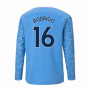 2020-2021 Manchester City Puma Home Long Sleeve Shirt (Kids) (RODRIGO 16)