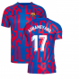 2022-2023 Barcelona Pre-Match Training Shirt (Blue) (AUBAMEYANG 17)