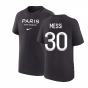 2022-2023 PSG Swoosh T-Shirt (Black) - Kids (MESSI 30)