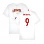 2024-2025 Serbia FtblIcons Tee (White) (Mitrovic 9)