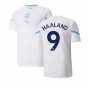 2021-2022 Man City Pre Match Jersey (White) - Kids (HAALAND 9)