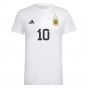 Messi Football Number 10 Graphic T-Shirt (White)
